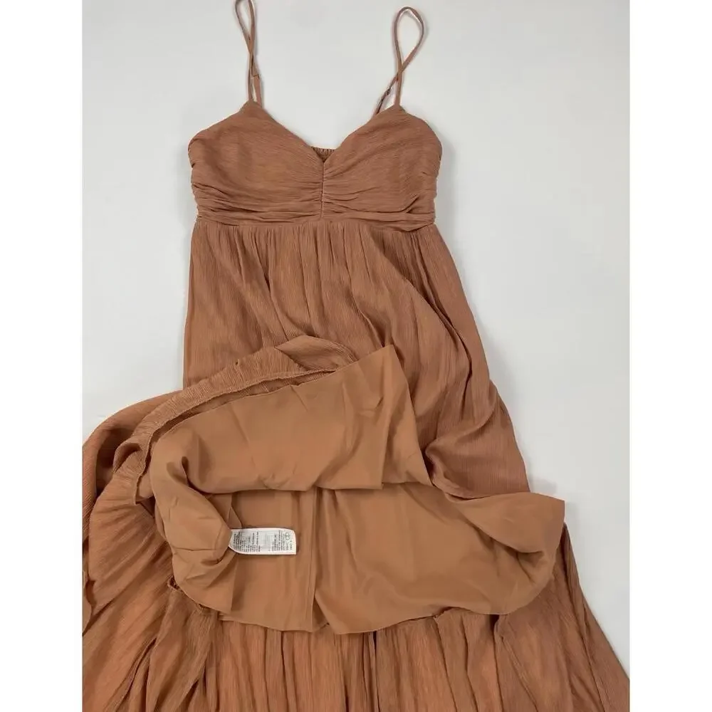 Abercrombie & Fitch Rust Brown Spaghetti Strap Maxi Dress
